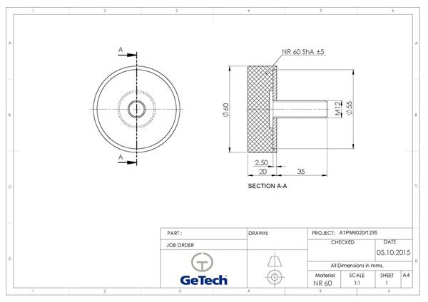 ANT.CIL.PM 60X20 M12X37 60 SH