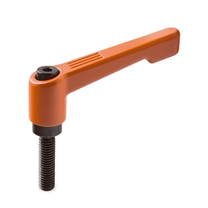 LRV_Clamping Lever in Die-Cast Zinc with Orange Plastic Coated