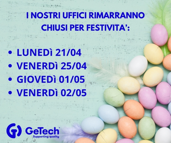 CHIUSURE APRILE - MAGGIO 2025
