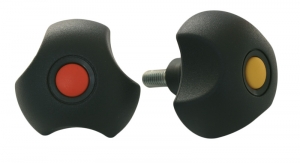 CLM1 _  “SAFETY” 3 Lobe Knob with Threaded Stud